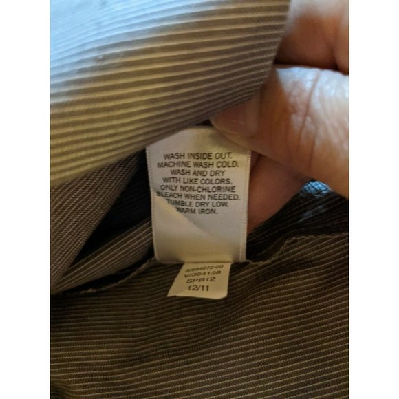 Banana Republic Gray Pinstriped Skirt Size 12 Pencil Zipper Slit Stretch Womens - Picture 5 of 5